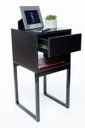 Ver imagem 3 de Mesa De Cabeceira Industrial Preto Eco 50cm Base Preta - Enviamos Montado