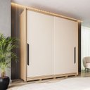 Ver imagem 1 de Roupeiro Barcelona MDF 2 Portas de Correr 177x235,5cm Carvalho/Off White 250709