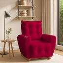 Ver imagem 1 de Poltrona Cadeira de Amamentação Balanço e Puff Ternura Suede Vermelho
