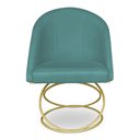 Ver imagem 4 de Kit 06 Cadeiras Poltrona de Jantar Bela Suede Azul Turquesa Base Metálica Luxo Dourado - Pallazio