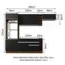 Ver imagem 4 de Armário de Cozinha Completa 290cm Rustic/Preto Safira Madesa 04