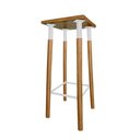 Ver imagem 4 de Kit 6 Banquetas Bistro Industrial Colors Ferro e Madeira Maciça - Branca Branco