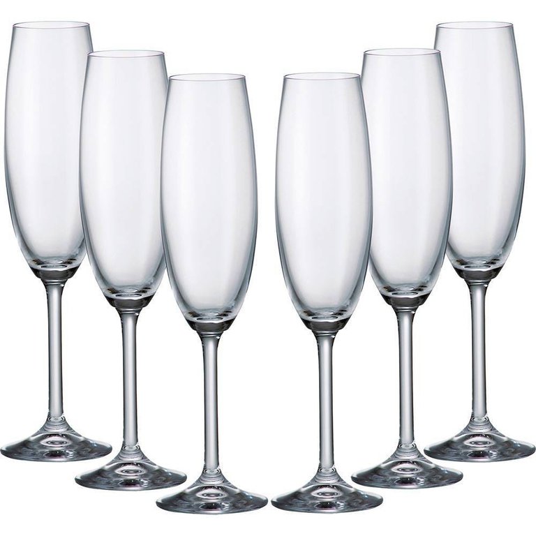 Jogo De 06 Taças Champagne 220Ml Ricaelle