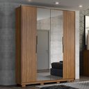Ver imagem 2 de Guarda Roupa Casal Attore 4 Portas Amêndola com 2 Espelhos e Pés - Demartêz Amêndola