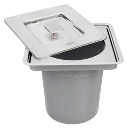 Lixeira de Embutir Tramontina Clean Square Aço Inox com Balde Plástico 5l 94518/205 - 1