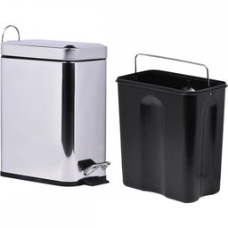 Lixeira Retangular Slim Aco Inox 5l - Kala - 4