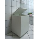 Ver imagem 2 de Cesto De Roupas Baú Roupeiro Tulha Com Rodízios Branco