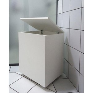 Cesto De Roupas Baú Roupeiro Tulha Com Rodízios Branco