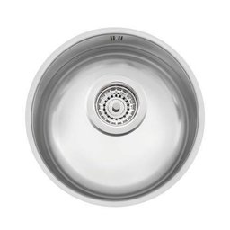 Cuba Redonda Aço Inox 30cm Com Escape Acetinada PR Tramontina - 1 Cuba Redonda Aço Inox 30cm Com Escape Acetinada PR Tramontina - 1