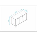 Ver imagem 4 de ARMÁRIO 3 PORTAS 1 PRATELEIRA MDP 15MM - BRANCO - BRV