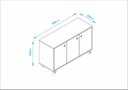 Ver imagem 3 de Armário Balcão para Lavanderia 90cm com 3 Portas e Rodízio BRV Móveis