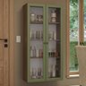 Cristaleira Suspensa 70 Cm 2 Portas de Vidro Rustic/verde Vik Madesa - 2