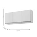 Ver imagem 2 de Armário Aéreo de Cozinha Calela 120cm 3 Portas MDP Branco AJL Móveis