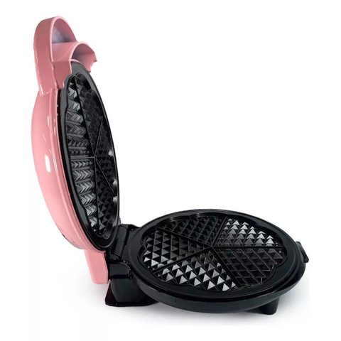 Máquina 5 Waffler Grande 220v Antiaderente Coração 700w Cor:rosa