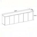 Ver imagem 3 de Armário Baixo Escritório 6 Portas C/ Chave 240 Cm F5 Office Cor:nogal com Preto