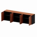 Ver imagem 4 de Armário Baixo Escritório 6 Portas C/ Chave 240 Cm F5 Office Cor:nogal com Preto