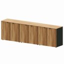 Ver imagem 2 de Armário Baixo Escritório 6 Portas C/ Chave 240 Cm F5 Office Cor:nogal com Preto