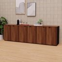 Ver imagem 1 de Armário Baixo Escritório 6 Portas C/ Chave 240 Cm F5 Office Cor:nogal com Preto