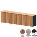 Ver imagem 5 de Armário Baixo Escritório 6 Portas C/ Chave 240 Cm F5 Office Cor:nogal com Preto