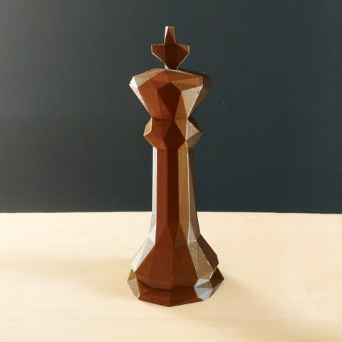 Rei - Peça Decorativa De Xadrez, Estatueta 15 Cm Altura - Toque 3D:Bronze