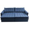 Sofá sem Caixa Retrátil Baú 1,80m Cama Inbox Secret Suede Velusoft Azul - 6