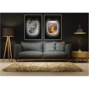 Ver imagem 2 de kit com 2 Quadros Decorativos Cidades com Moldura e Vidro para Sala Quarto Escritório e Clínica 73x1