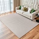 Ver imagem 2 de Tapete Sala Quarto Moderno Rústico Quadriculado Bege 1,40 X 2,00 Antiderrapante