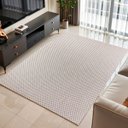 Ver imagem 3 de Tapete Sala Quarto Moderno Rústico Quadriculado Bege 1,40 X 2,00 Antiderrapante