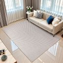 Ver imagem 1 de Tapete Sala Quarto Moderno Rústico Quadriculado Bege 1,40 X 2,00 Antiderrapante