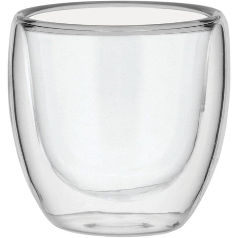 Clear Xícara Café 6x7x7cm 80ml Borosilicato Transp Parede Dupla