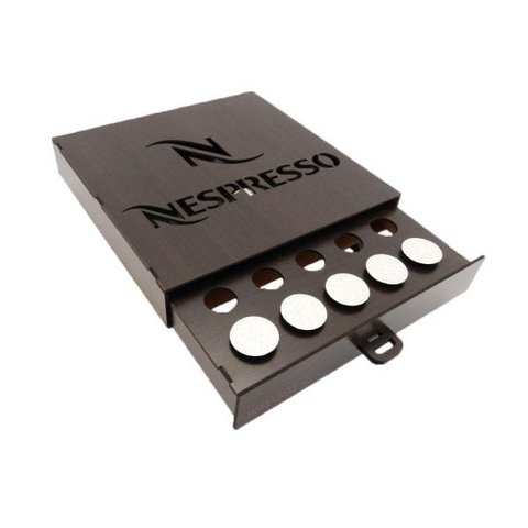 Porta Capsula café Nespresso Madeirado 25 capsula gaveta