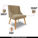 Ver imagem 4 de Kit 6 Cadeiras Decorativas Sala de Jantar Pés Palito de Madeira Firenze Suede Nude/Natural G19 - Gra