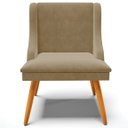 Ver imagem 7 de Kit 6 Cadeiras Decorativas Sala de Jantar Pés Palito de Madeira Firenze Suede Nude/Natural G19 - Gra
