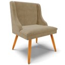 Ver mais imagens de Kit 6 Cadeiras Decorativas Sala de Jantar Pés Palito de Madeira Firenze Suede Nude/Natural G19 - Gra