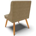 Ver imagem 6 de Kit 6 Cadeiras Decorativas Sala de Jantar Pés Palito de Madeira Firenze Suede Nude/Natural G19 - Gra
