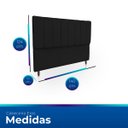 Ver imagem 4 de Kit Cabeceira com Calçadeira Baú Eros Casal 140 cm para Cama Box Suede Preto Biselos-Decor