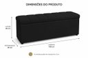 Ver mais imagens de Kit Cabeceira com Calçadeira Baú Eros Casal 140 cm para Cama Box Suede Preto Biselos-Decor