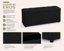 Ver imagem 7 de Kit Cabeceira com Calçadeira Baú Eros Casal 140 cm para Cama Box Suede Preto Biselos-Decor