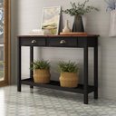 Ver imagem 4 de Aparador de Madeira Maciça com 2 Gavetas Preto