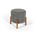 Ver imagem 3 de Conjunto Poltrona Estofada Júlia com Puff Redondo Berlim Cinza – Straub Web