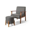 Ver imagem 1 de Conjunto Poltrona Estofada Júlia com Puff Redondo Berlim Cinza – Straub Web