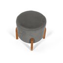 Ver imagem 4 de Conjunto Poltrona Estofada Júlia com Puff Redondo Berlim Cinza – Straub Web