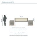 Ver imagem 3 de Kit Cabeceira Arco com Duas Mesas Bend Principal Incolar Grigio Metal Dourado