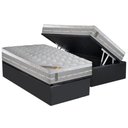 Ver imagem 1 de Cama Box Baú Solteiro: Colchão Castor Pocket Premium Gel + Base Crc Suede Gray(88x188)