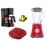 Kit Sanduicheira + Cafeteira Cadence + Liquidificador Oster - Vermelho - 220v - 7