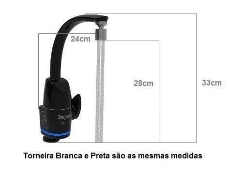 Torneira Elétrica Touch Prima Parede/bancada Preta Zagonel - 220v - 4