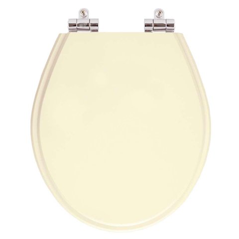 Assento Sanitario Poliester com Amortecedor Ravena Creme para Vaso Deca