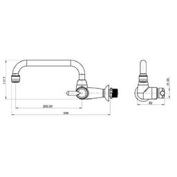 Torneira Cozinha Abs Branco Bica Móvel U Parede Lorenzetti - 2