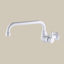 Torneira Cozinha Abs Branco Bica Móvel U Parede Lorenzetti - 1