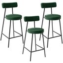 Ver imagem 1 de Kit 03 Banquetas Baixa para Cozinha Sala de Jantar Bancada Milão L02 Facto Verde Musgo - lyam decor